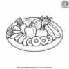 Veggie Snack Platter Coloring Pages