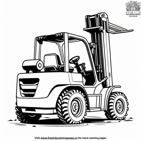 Versatile all terrain forklift coloring pages