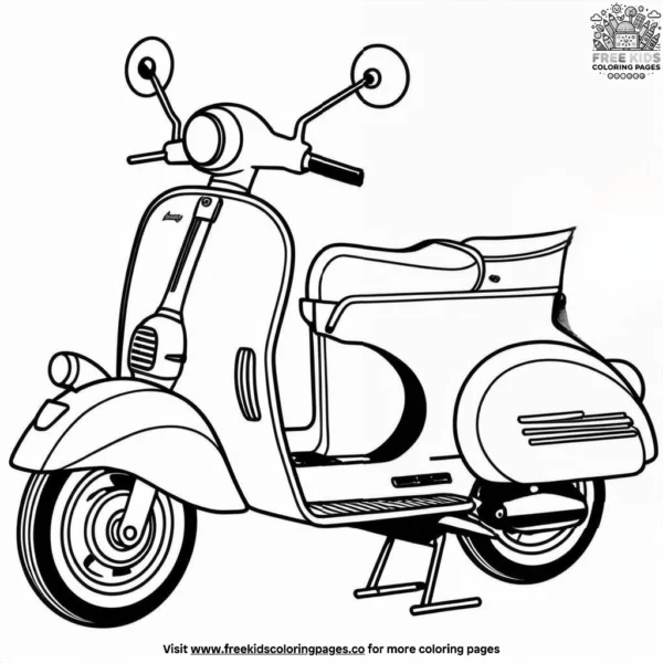 Vespa scooter coloring pages