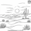 Vibrant Desert Sunset Coloring Pages