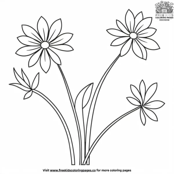 Vibrant jungle flowers coloring pages