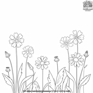 Vibrant Meadow Wildflowers Coloring Pages