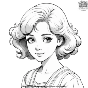 Vintage anime girl coloring pages