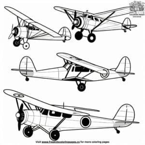 Vintage Planes Coloring Pages