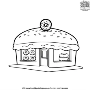 Vintage style donut shop coloring pages
