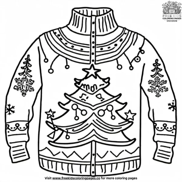 Warm december sweaters coloring pages