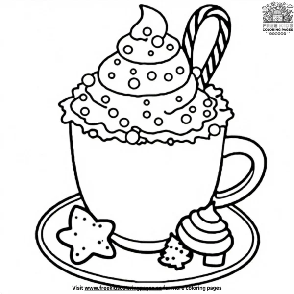 Warm hot cocoa coloring pages