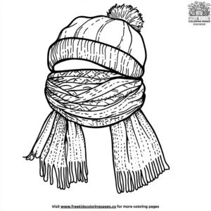 Warm Scarves and Hats Coloring Pages