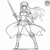 Warrior Anime Girl Coloring Pages