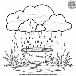 Water Cycle and Hydration Coloring Pages