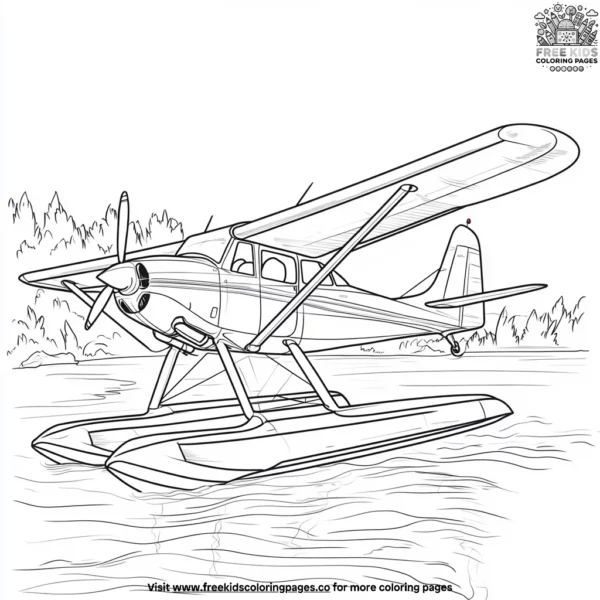 Water plane coloring pages