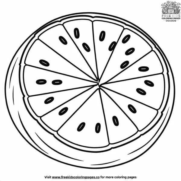 Watermelon slice coloring pages