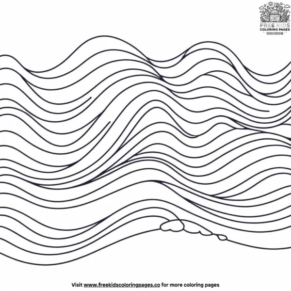 Wavy rainbow stripes coloring pages