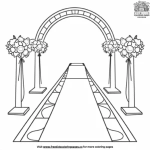 Wedding aisle coloring pages