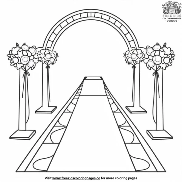 Wedding aisle coloring pages