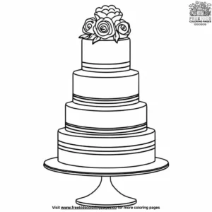 Wedding cake coloring pages