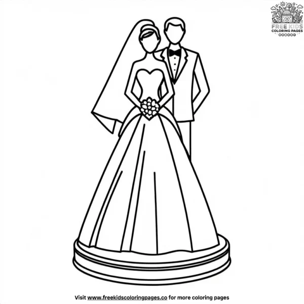 Wedding cake topper coloring pages