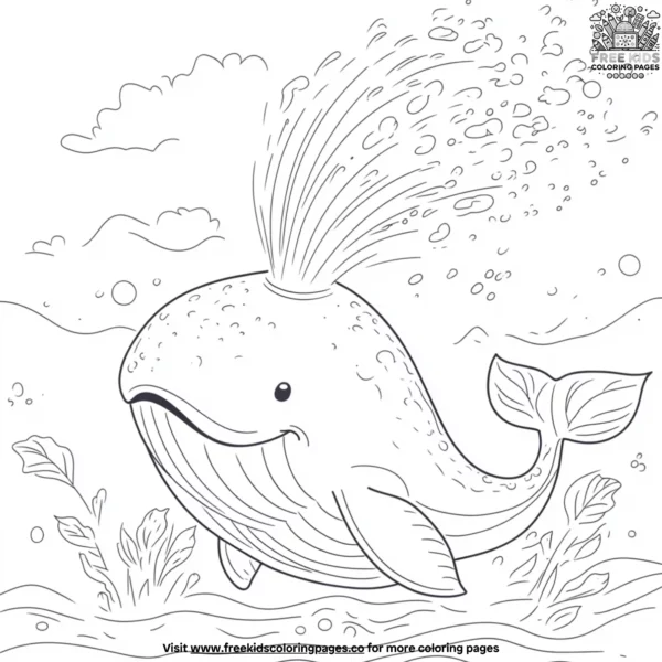 Whale blowhole coloring pages