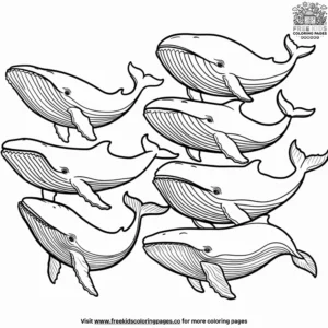 Whale Pod Fun Coloring Pages