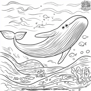 Whales in the waves coloring pages