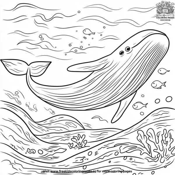 Whales in the waves coloring pages