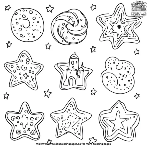 Whimsical cookie designs coloring pages