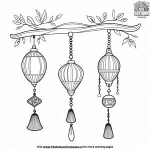 Whimsical Wind Chimes Coloring Pages