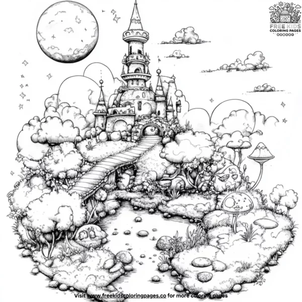 Whimsical worlds coloring pages