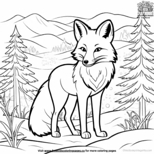 Winter Fox Coloring Pages