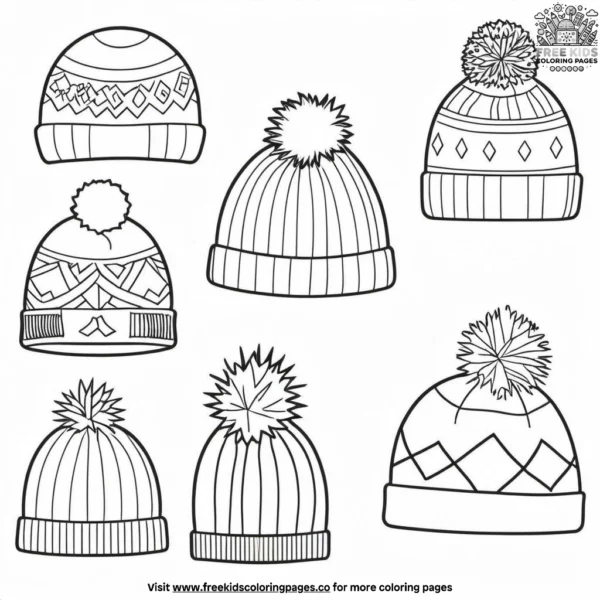 Winter hat coloring pages