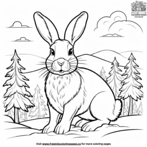 Winter Rabbit Coloring Pages