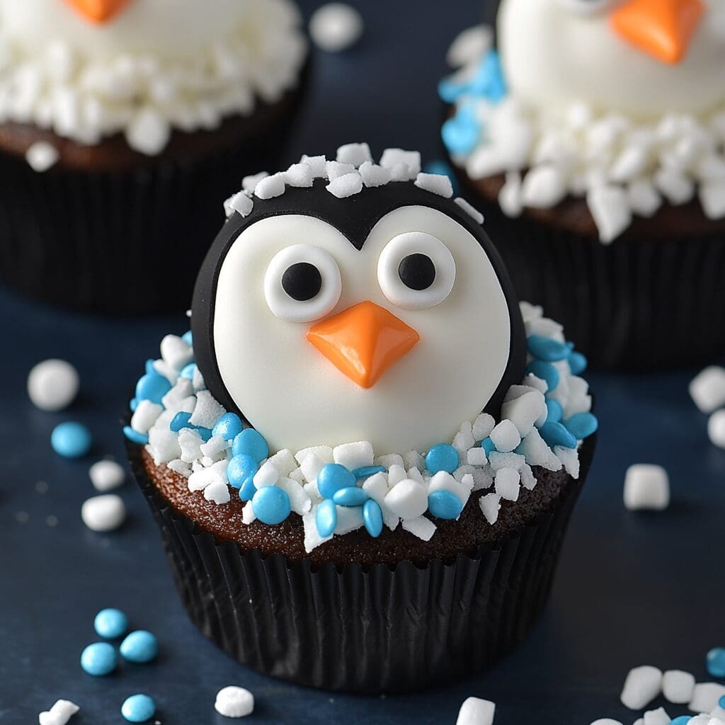 Winter wonderland penguin cupcakes 1