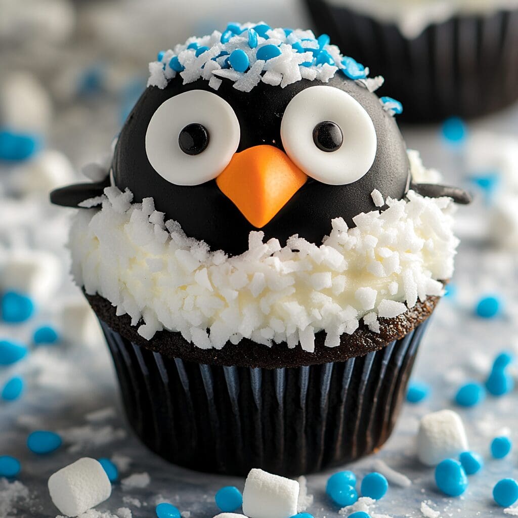 Winter wonderland penguin cupcakes 2