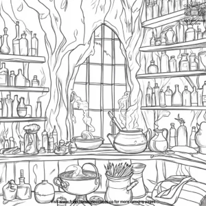 Witch’s Lair Haunted House Coloring Pages