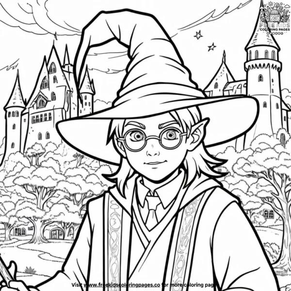 Wizard school coloring pages