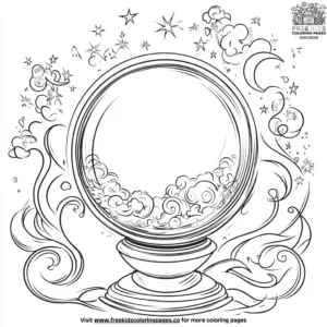 Wizard's Crystal Ball Coloring Pages