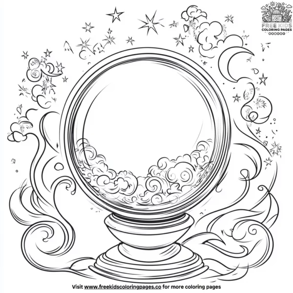 Wizard's crystal ball coloring pages