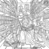 Wizard's Library Coloring Pages