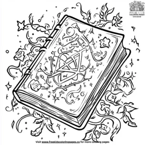 Wizard's Spellbook Coloring Pages