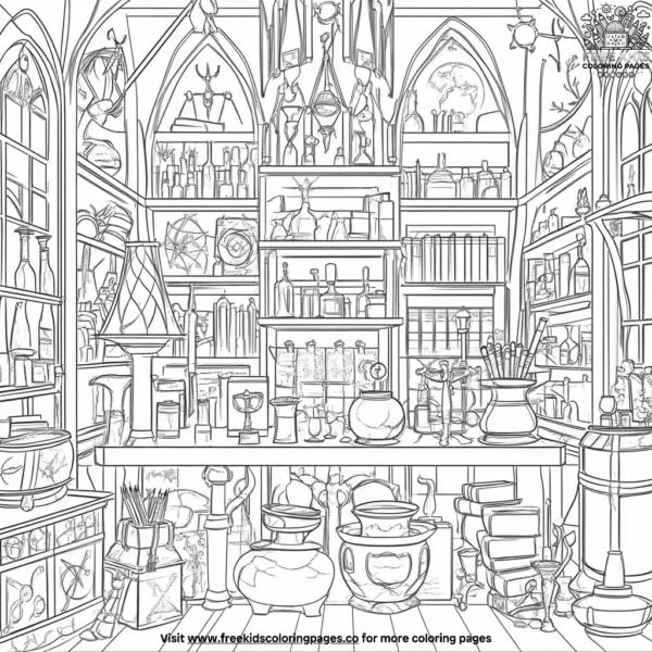 Wizard's tower coloring pages