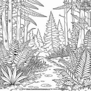 Woodland ferns coloring pages