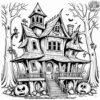 Woodland Haunted House Coloring Pages