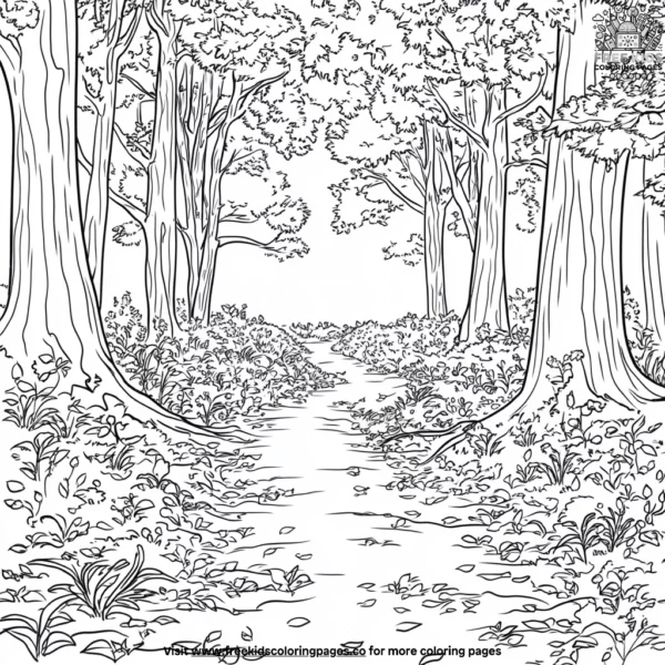 Woodland path coloring pages