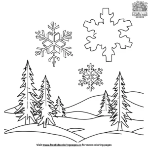 Woodland Snowflake Coloring Pages