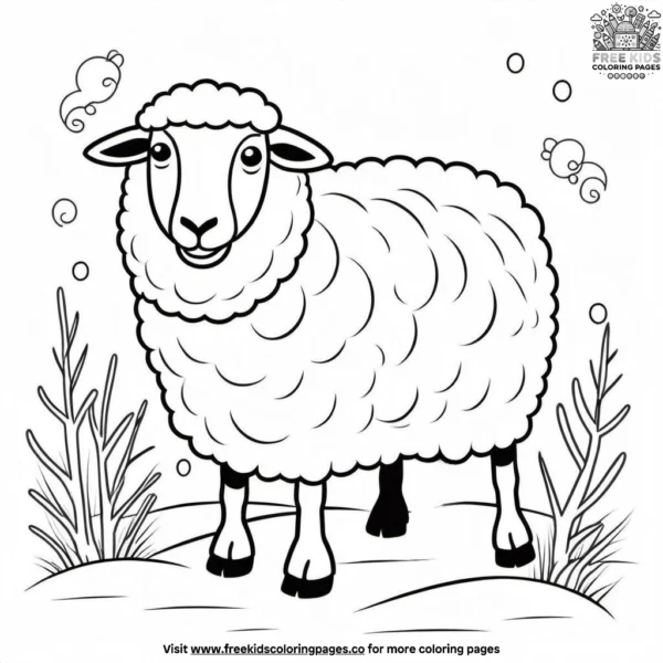 Woolly sheep coloring pages