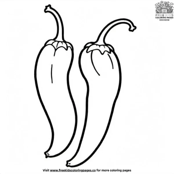 Yellow banana pepper coloring pages