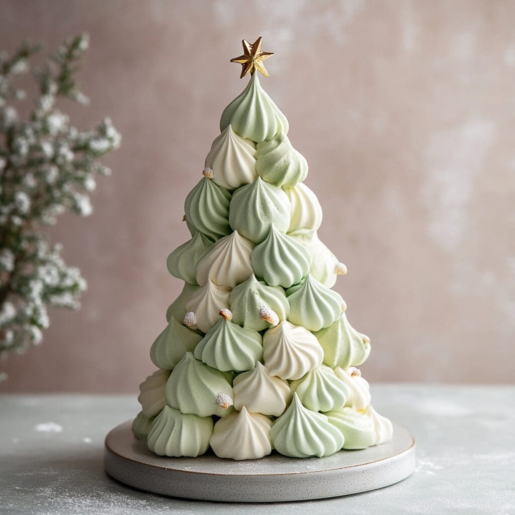 Christmas tree meringues