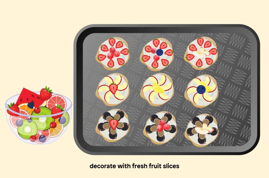 Mini fruit pizza cookies