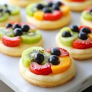 Mini fruit pizza cookies