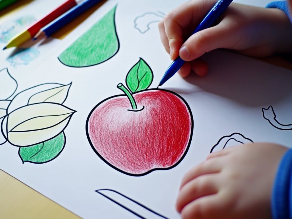Apple Coloring Pages - Free Kids Coloring Pages